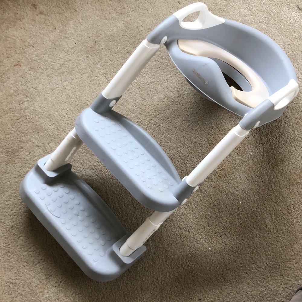 Jolla Baby Gray and White Step Stool Potty Training Seat